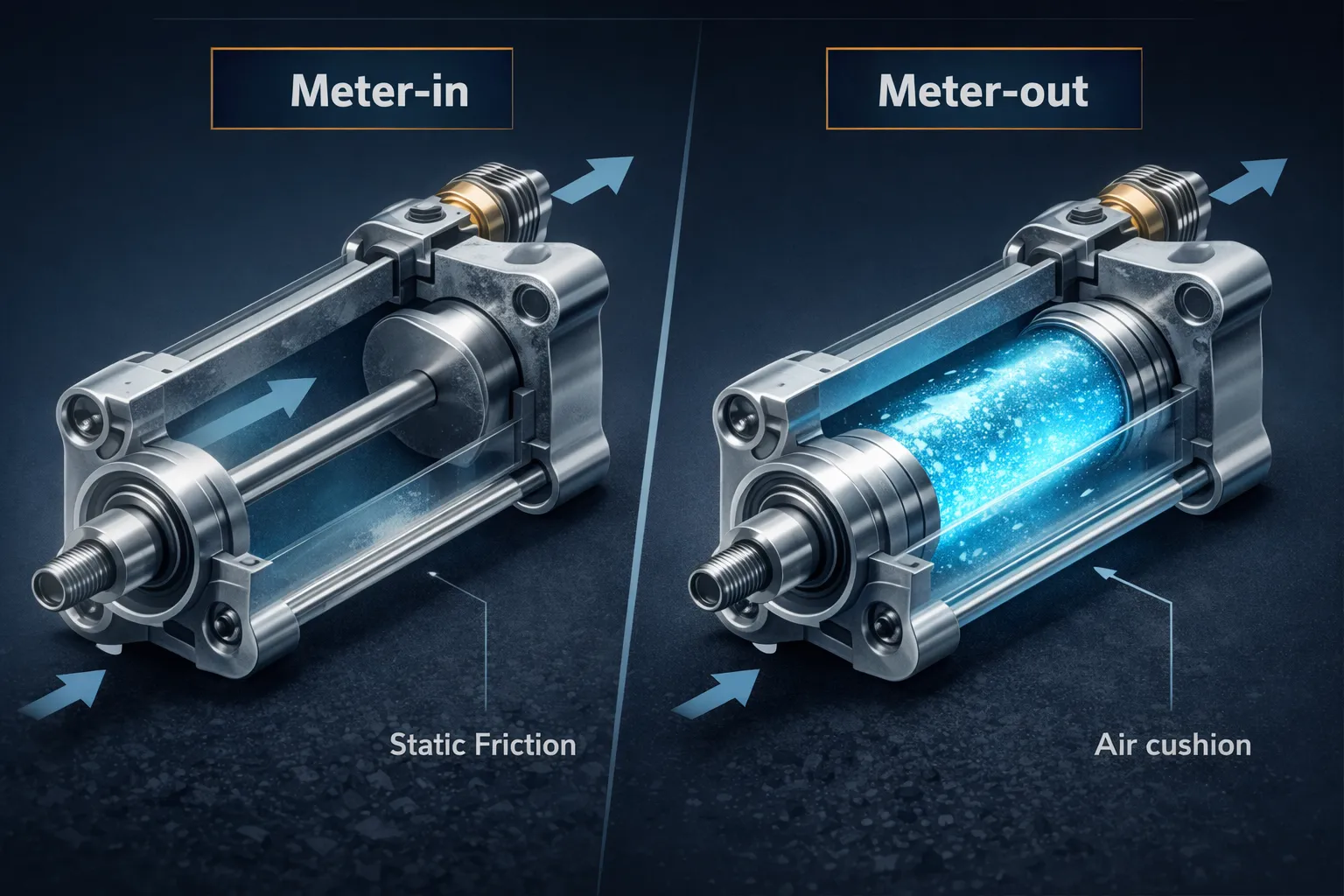 Дросселирование пневмоцилиндра
