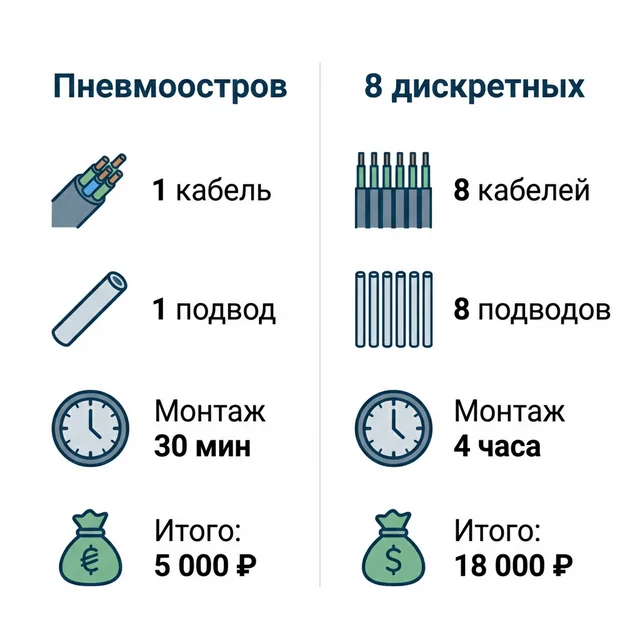 Экономия при использовании пневмоострова
