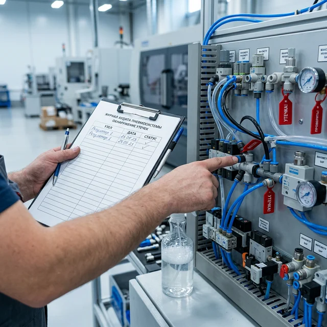 Аудит утечек пневмосистемы — журнал проверки и мыльный раствор