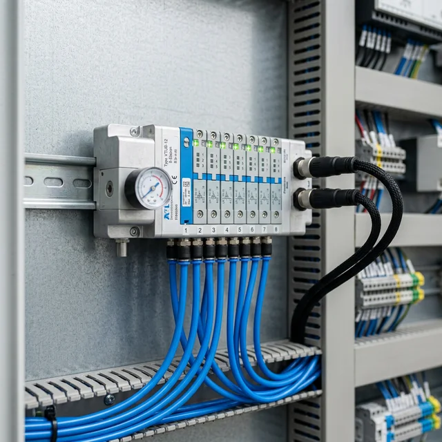 Пневмоостров на 8 станций в шкафу управления