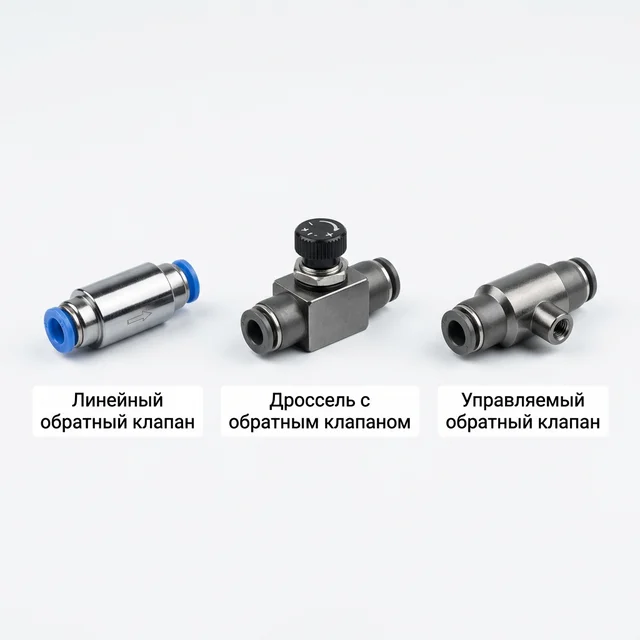 Три типа обратных клапанов: линейный, дроссельный, управляемый
