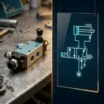 Распределитель и его обозначение по ISO 1219-1: пневматический символ + цилиндр