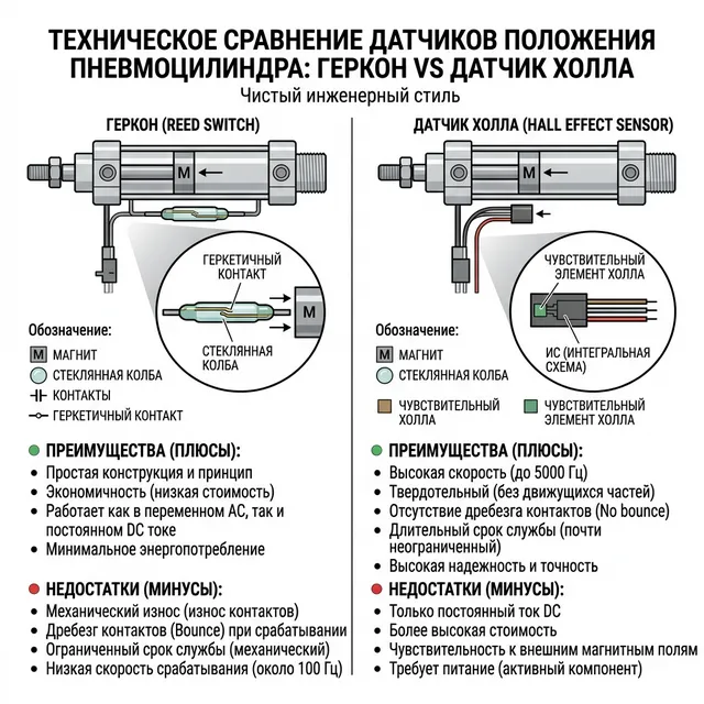 Герконовый датчик vs датчик Холла — сравнение конструкции и характеристик