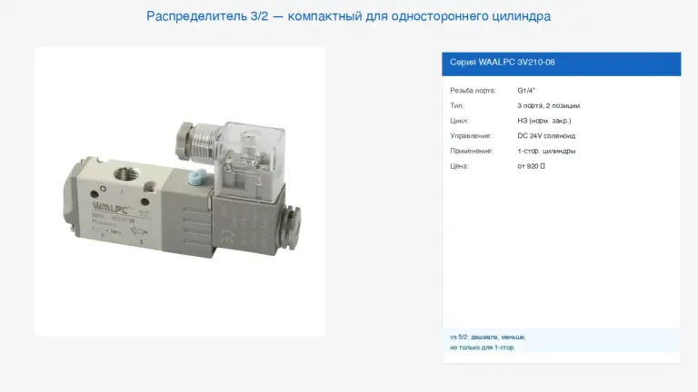 Распределитель 3/2 WAALPC 3V210-08