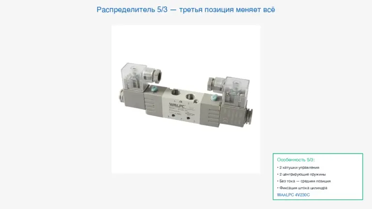 Распределитель 5/3 центр-закрытый WAALPC 4V230C