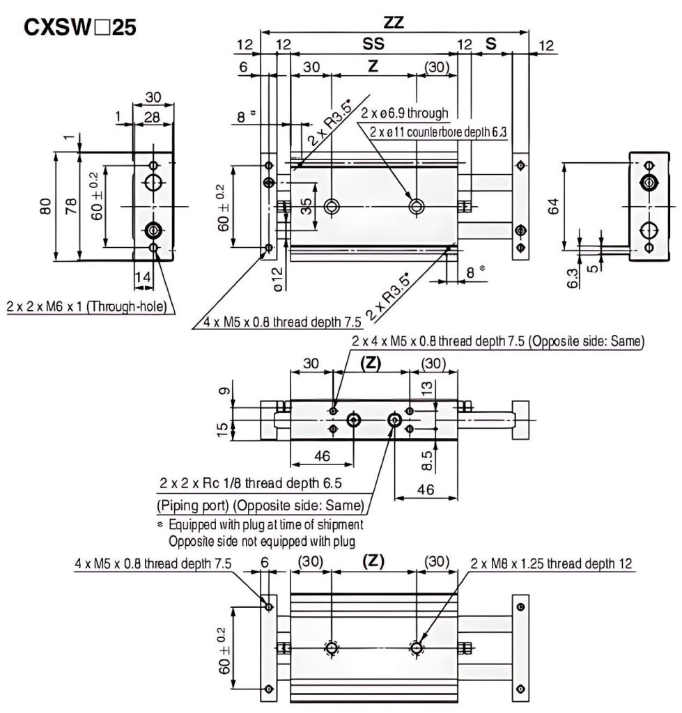CXW20 — габаритные размеры