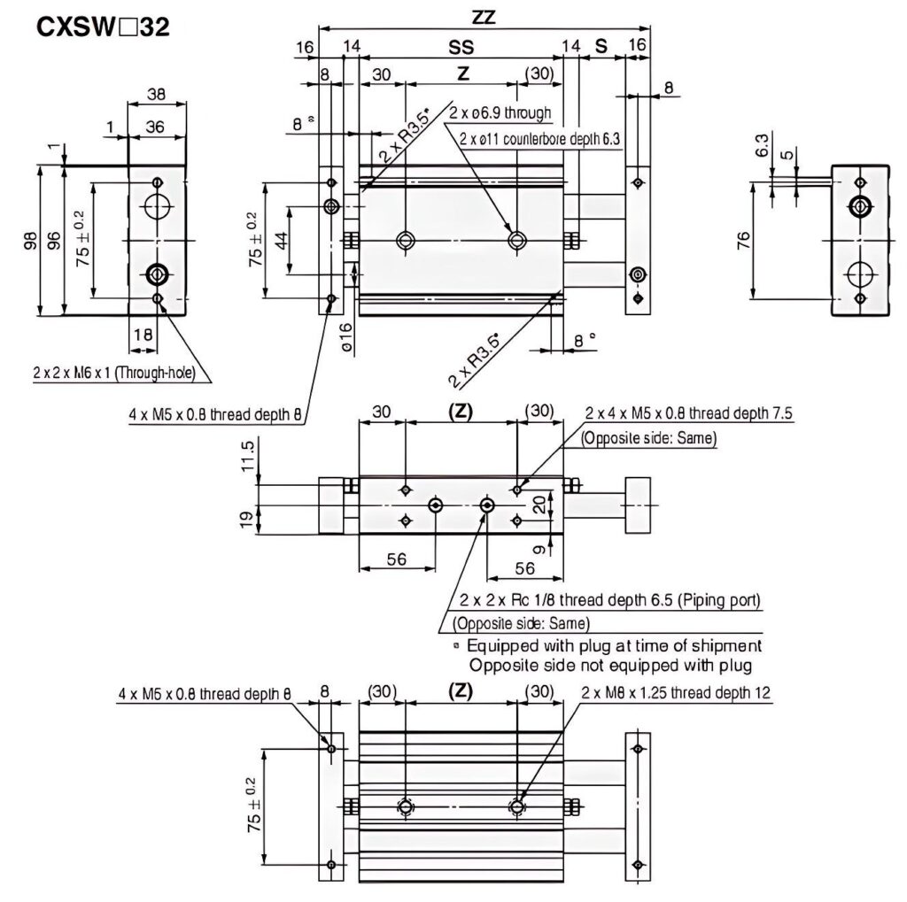 CXW25 — габаритные размеры