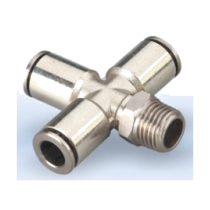 Фитинг цельнолатунный цанговый TH-PZR (крестовина) WAALPC TH-PZR