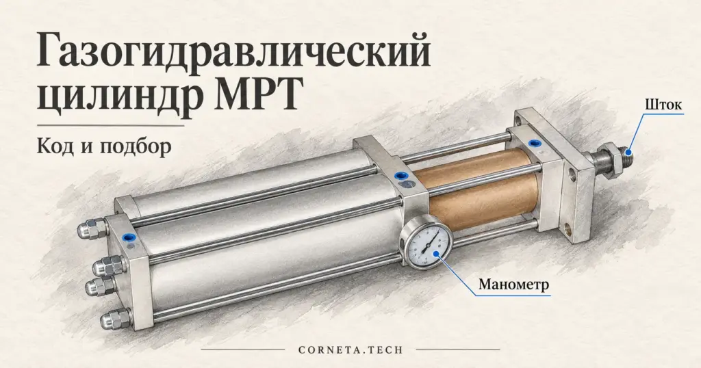 Газогидравлические цилиндры MPT, MPTD, MPTF, MPTC: расшифровка кода и подбор