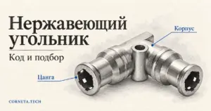 Нержавеющий угольник SS-PV: расшифровка кода и совместимый аналог Festo CRQSL, SMC KQG2L